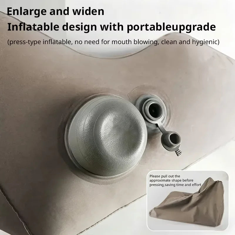 coussin gonflable ergonomique velouté beige antidérapant fibre polyester coton pompe air inclusion pvc assistance