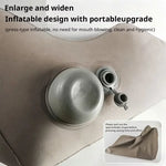 coussin gonflable ergonomique velouté beige antidérapant fibre polyester coton pompe air inclusion pvc assistance