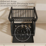 étagère vaisselle moderne noir sans motif assiettes tasses bols cuillères brosse pot cuillères rangement