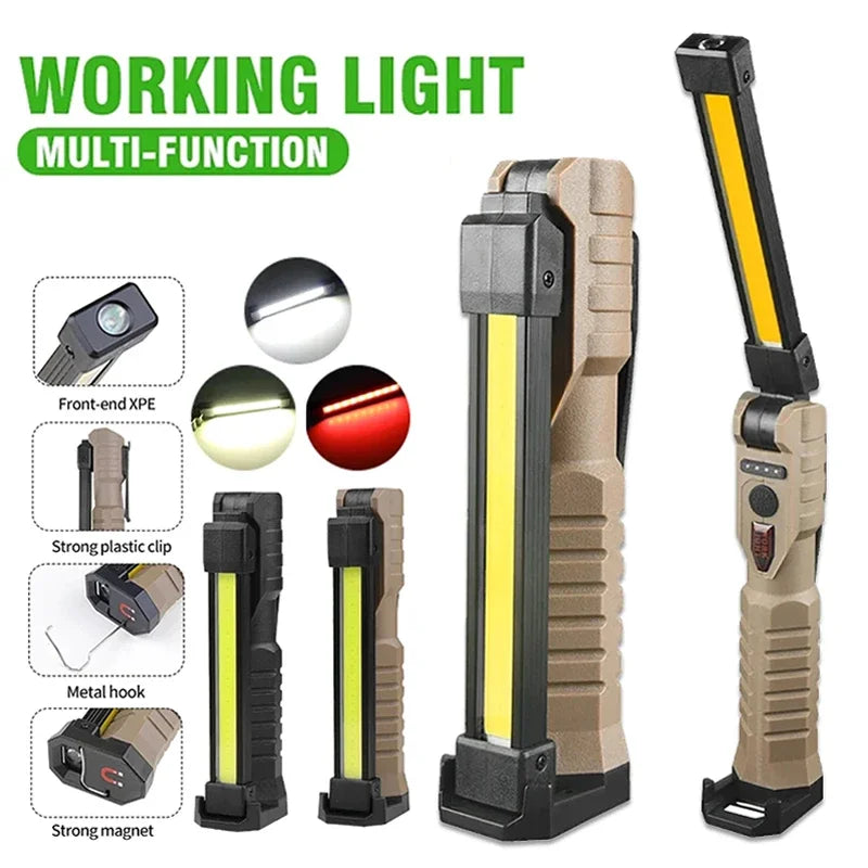 lampe travail rechargeable aimant forte lumière intense résistante choc texture antidérapante multifonction pratique