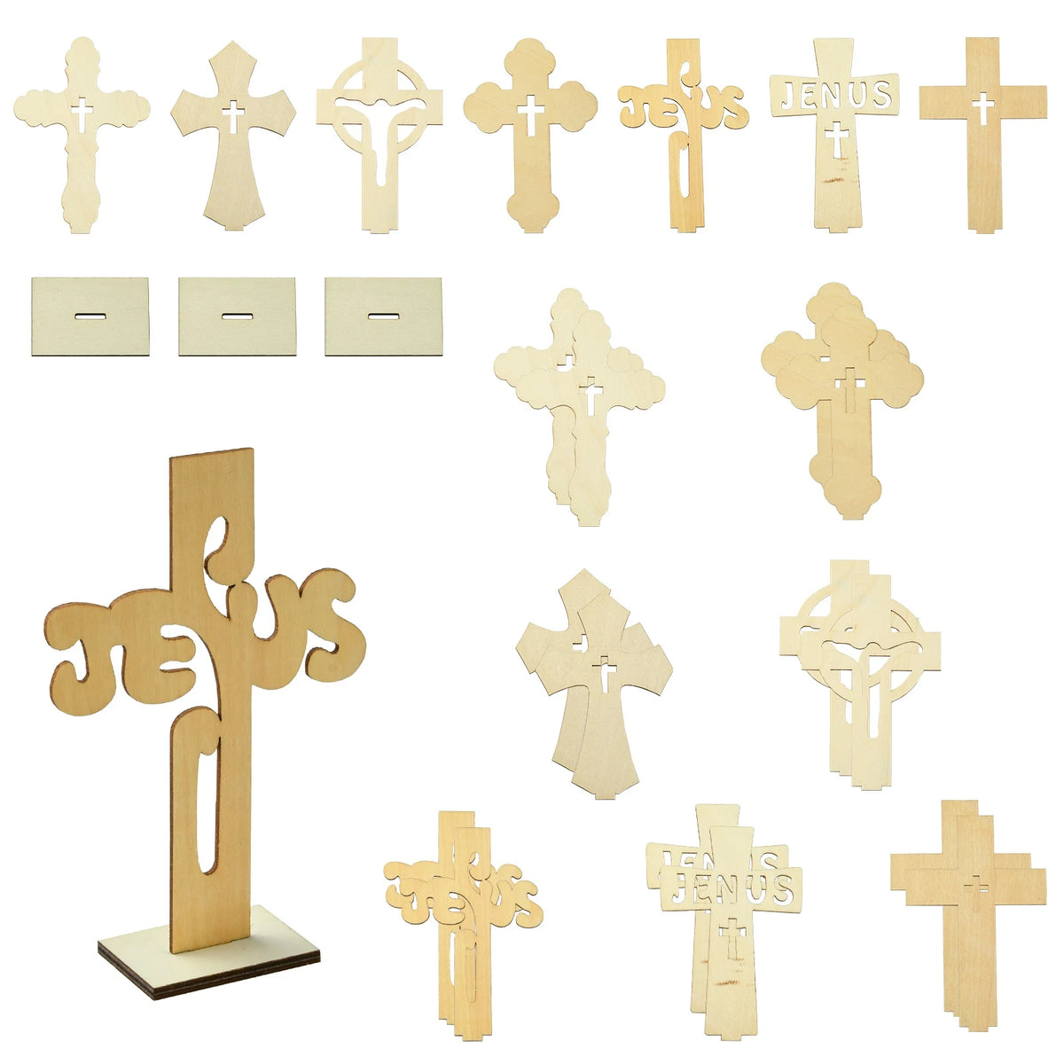 croix bois naturel artisanal modernes différentes tailles ornements JENUS intérieur spiritualité decoration