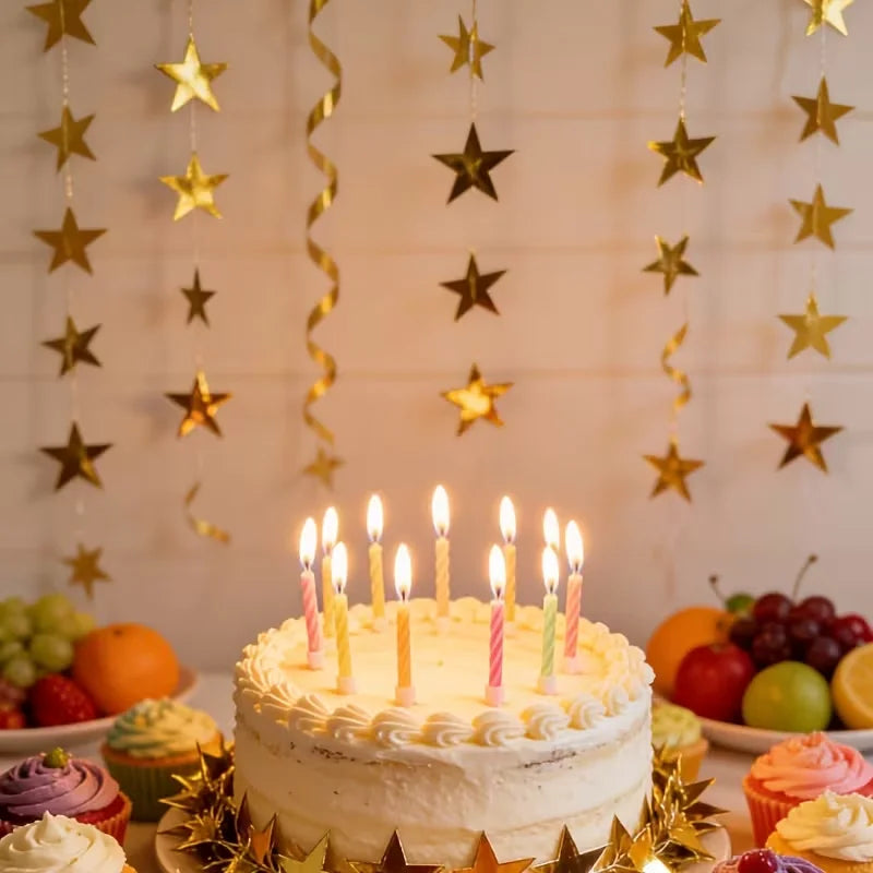décoration murale guirlande papier or étoiles simple mariage 2m 4m festive opacité