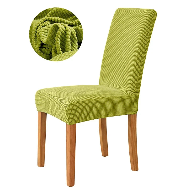 housse chaise jacquard gris rose vert marron moderne adhésif polyester pliage salon mariage banquet