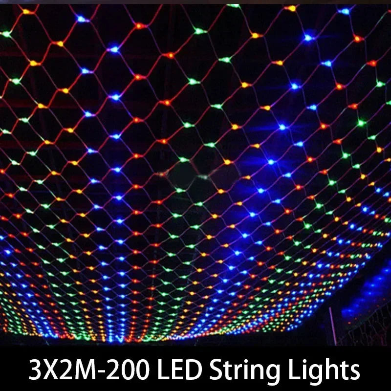 guirlande lumineuse led filet noel multicolore decoration jardin exterieur mariage maison grande taille