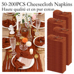 serviettes coton plissées rouge chic table maison restaurant 20x20inch