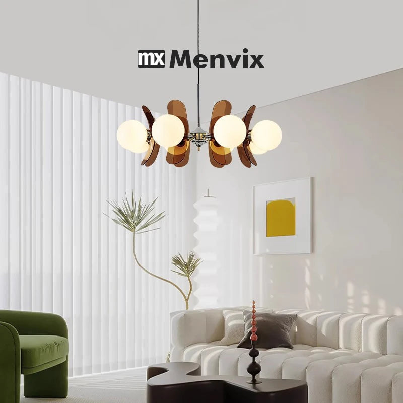suspension lumineuse moderne disques géométriques blanc marron orange doré