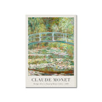 affiche murale toile peinture impressionniste nénuphar monet cadre bois décoration salon classique