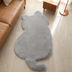 tapis pelucheux forme chat moderne beige blanc rose noir antidérapant douxintérieur chambre salon