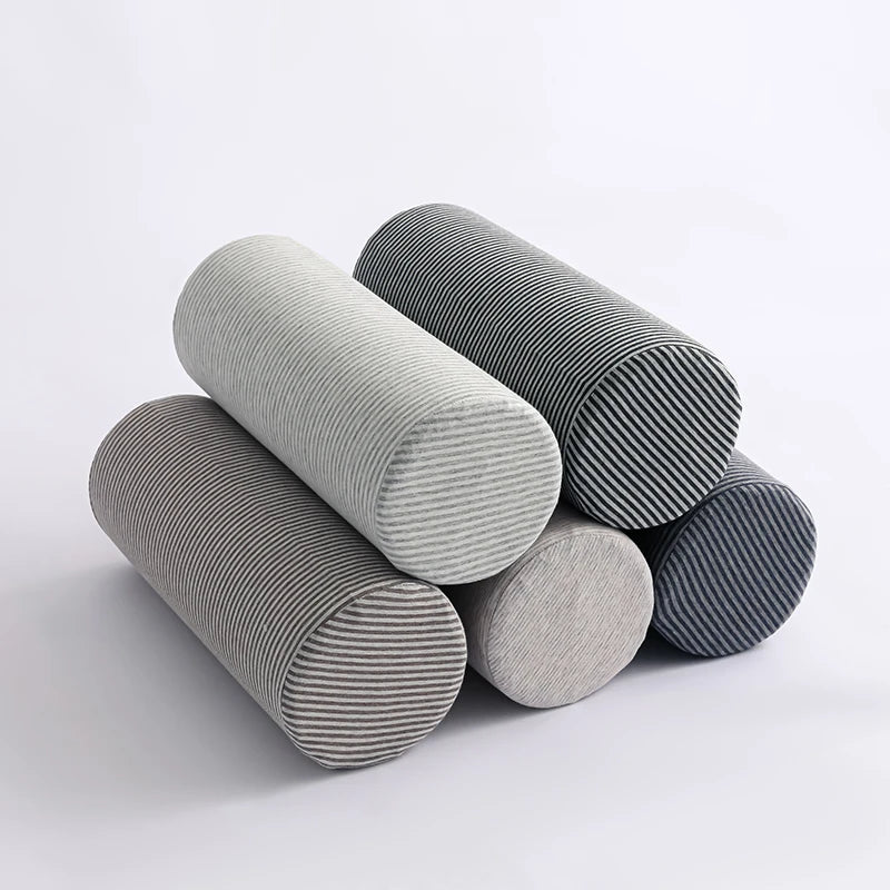 coussin cervical mousse mémoire forme coton rayures gris moderne literie massage anti apnée refroidissement