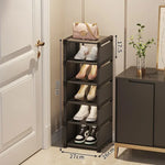 étagère chaussures moderne rangement noir blanc réutilisable simple fixations incluses