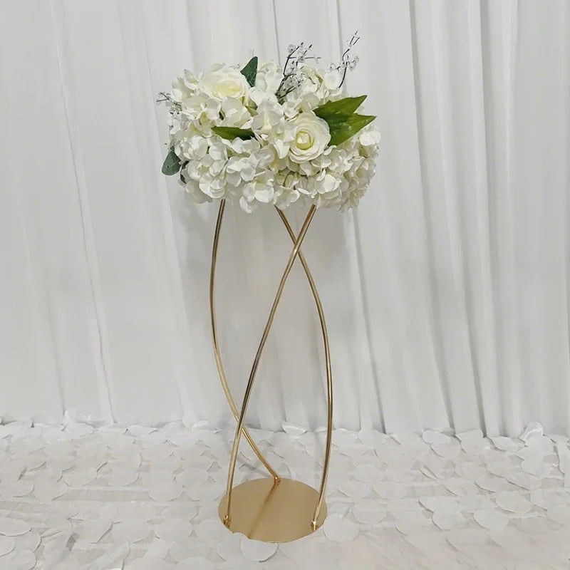 support floral métal or structure géométrique moderne 80cm 60cm decoration table fleurs artificielles