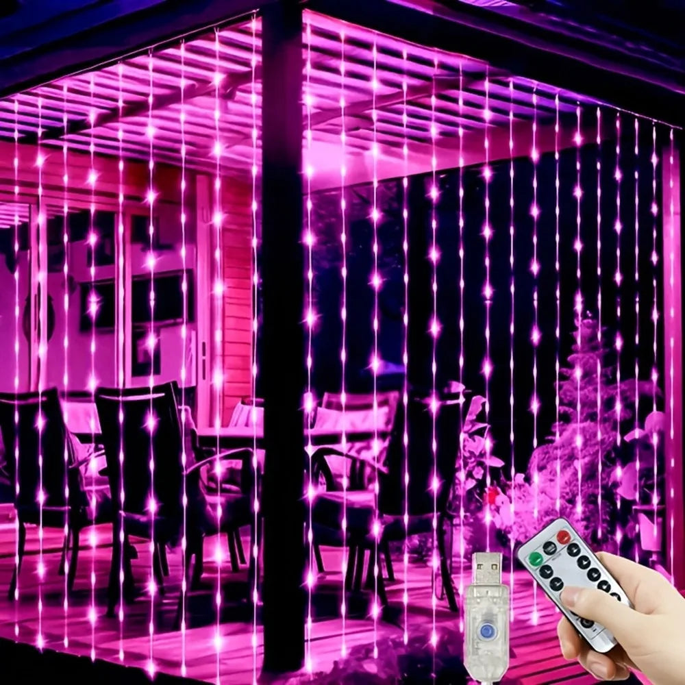 guirlande lumineuse led rose blanche jaune doré 300cm moderne télécommande usb