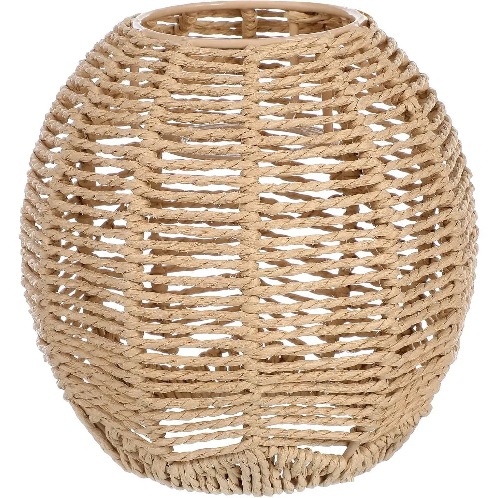 lampe suspendue rustique tressée rotin naturelle boho chic salon chambre e27