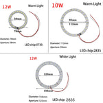Anneaux lumineux led blanc moderne 10w 12w diamètre 112mm 156mm