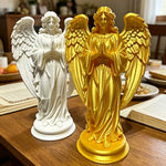 statue ange blanc or impression 3d texture brillante classique religieuse autel maison