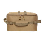 sac rangement cuisinière gaz tissu imperméable militaire beige compartiments poignées fixationsextérieur camping