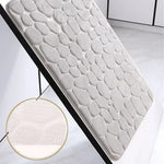 tapis bain gris galets texture épaisse antidérapant moderne entrée salle bain
