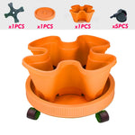 pots fleurs empilables moderne violet vert rose orange grille drainage roues pratiques