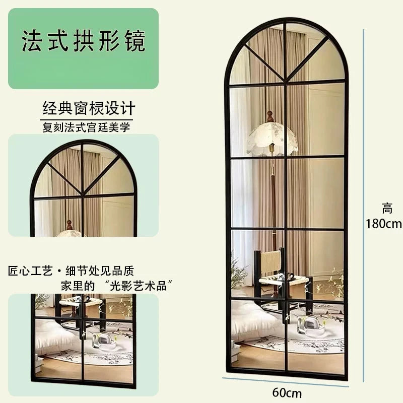 miroir noir moderne rétro géométrique ligne droite courbe mur chambre coucher
