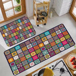 tapis sol moderne patchwork floral multicolore antidérapant extérieur intérieur