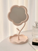 miroir table moderne rose clair jaune pâle blanc forme fleur brillant minimaliste portable chambre