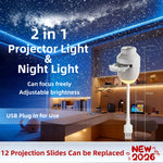 projecteur ciel étoilé veilleuse lampe table 12 diapositives motifs planètes chambre enfants led blanc