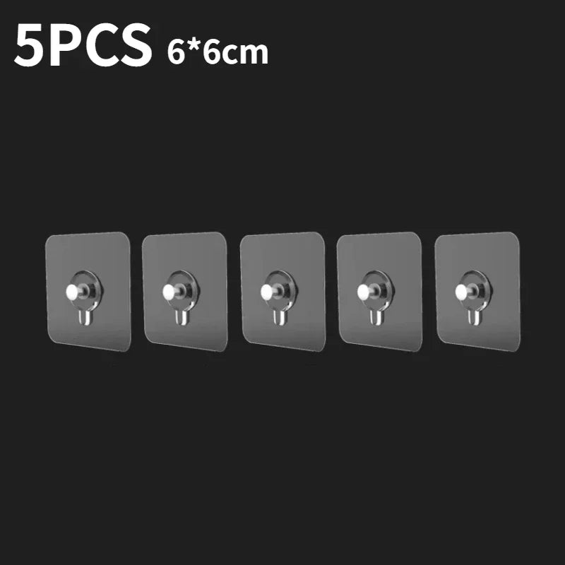 porte objets adhésifs transparents modernes poignées métalliques 60mm 60mm pack