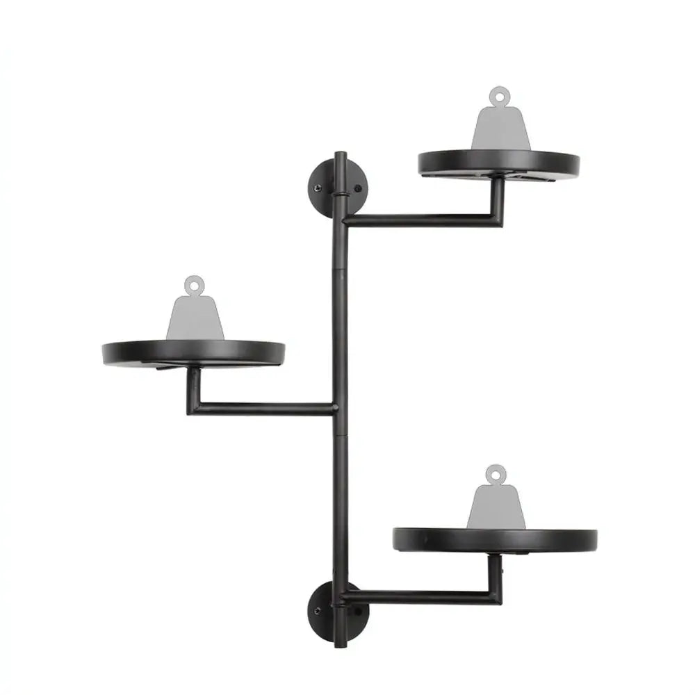 étagère murale moderne noire plateaux métal fixations inclusesintérieur balcon jardin