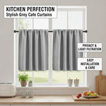 rideau blackout uni plissé moderne noir gris cuisine chambre volet tissu opaqué tringle