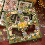 stickers vintage multicolores papier floral romantique 70x70mm ensemble scrapbooking décoration journaux