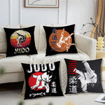 coussin noir judo moderne 40x40cm 45x45cm 50x50cm 60x60cm imprimé opacité
