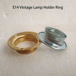 support lampe vintage E14 or argent anneau finement gravé base lampe vis