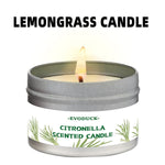 bougie parfumée citronnelle motif floral blanc vert clair contemporain coton boîte métallique patio jardin