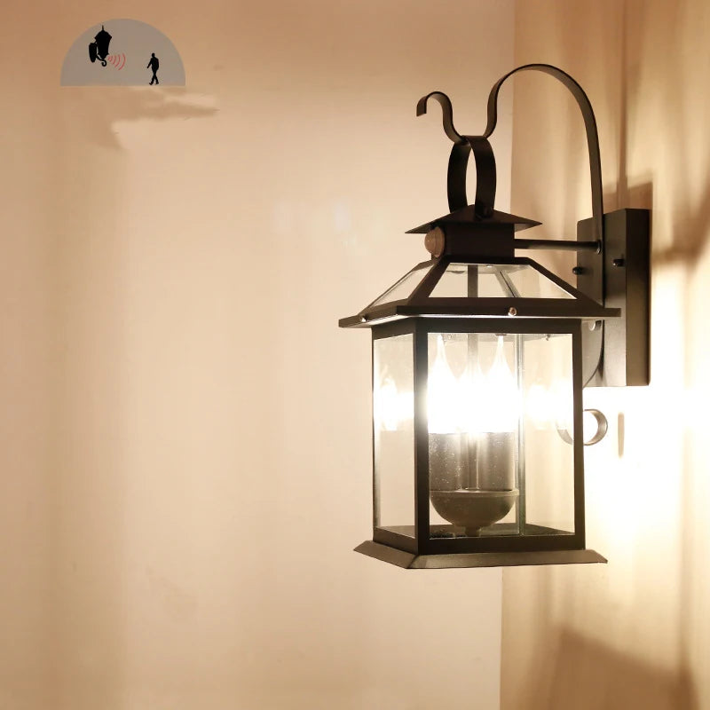 lampe murale noire verre translucide texture métallique induction classique éclairage maison 10w 50w e14