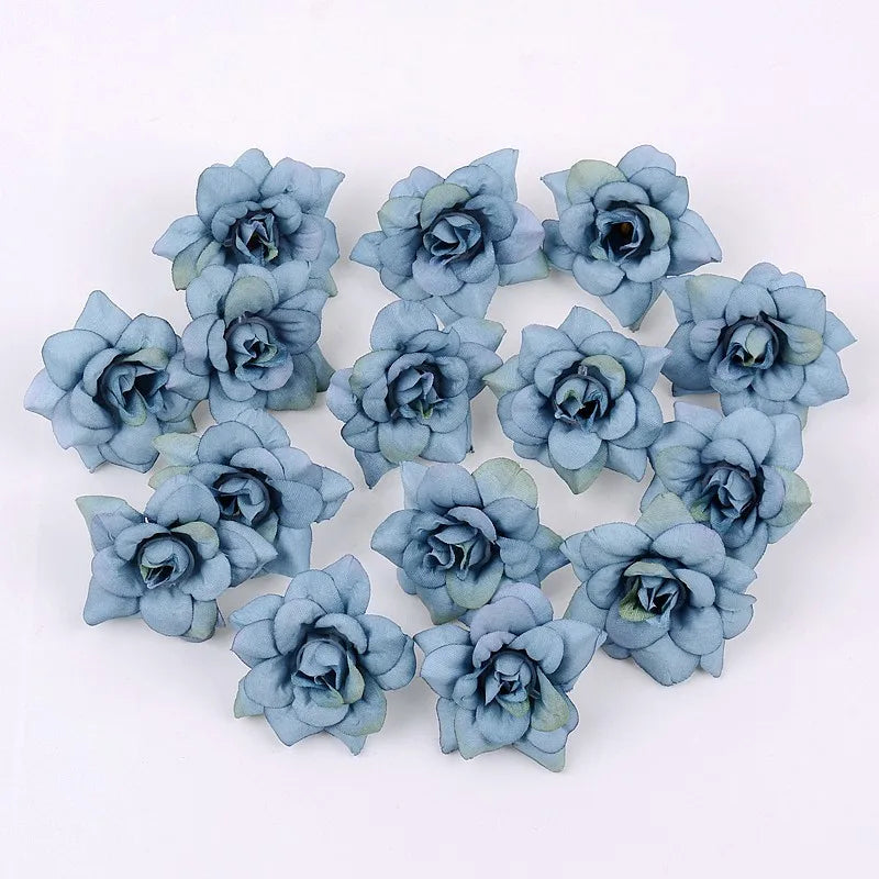 fleurs artificielles roses pâles bleu clair violet blanc classiques mariage anniversaire scrapbooking diy bricolage
