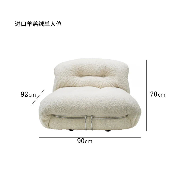 canapé convertible moderne tissu bouclé bois coussins doux beige clair minimaliste éléments scandinaves salon