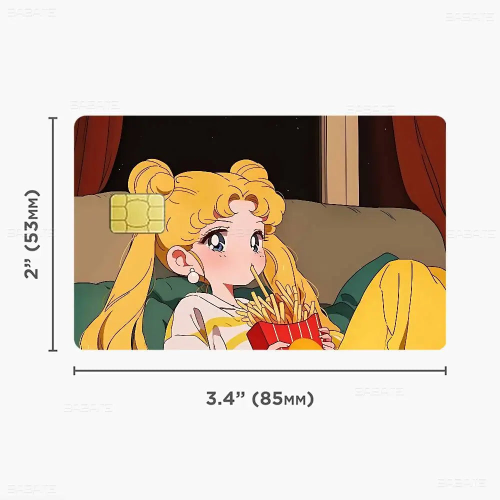 étiquettes carte bancaire stickers dessins animés personnages mignons adhésifs réutilisables waterproof classiques cartes credit