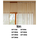 rideaux dentelle beige motifs géométriques bohèmes triangles fleurs vase vintage translucides franges chambre