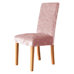 couverture chaise salle manger velours moderne beige clair antidérapante élasthanne polyester