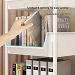 rack rangement multifonctionnel 360° rotatif blanc moderne crochets latéraux roulettes universelles respectueux l'environnement