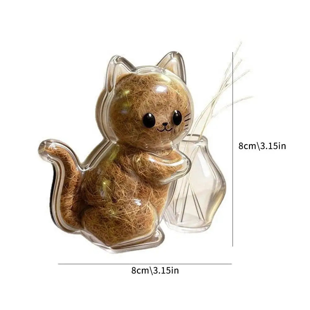 boîtes rangement aimantées transparentes forme chat kawaii poils masse opaque vase decoratif mignon