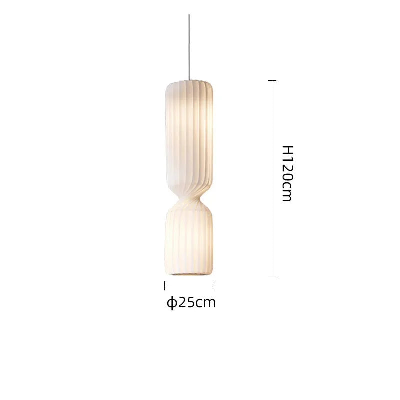 lampe sol moderne blanche tissu rayures verticales cylindrique salon chambre intérieur chic