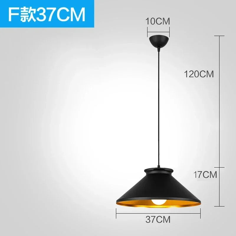 lampe suspension industrielle métal noir doré rétro moderne éclairage intérieur restaurant bar loft