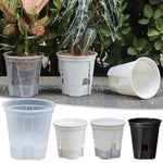 pots plantes transparents auto arrosants modernes plastique blanc rond lisses