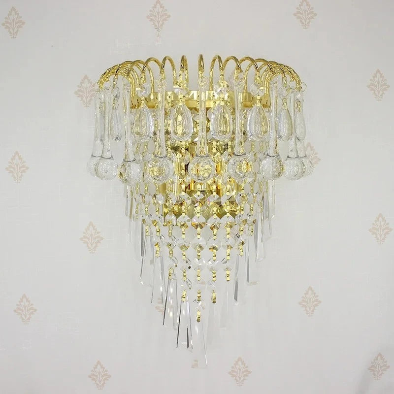 applique murale classique cristal doré transparent élégante maison vintage deco lumière