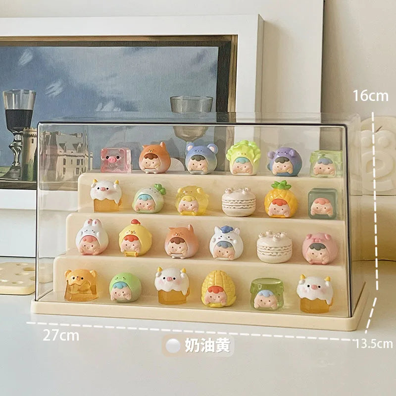 présentoir rotatif transparent acrylique contemporain miniatures personnages résine stockage sécurisé respectueux l'environnement