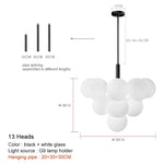 lampe suspendue boules transparentes moderne blanc doré câble annneau centralflux lumineux 60 249 tension