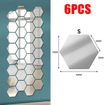 miroirs hexagonaux modernes argent doré adhésifs auto collants amovibles acrylique translucides décoration murale maison