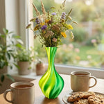 vase table moderne élégant verre cristal rose clair nœud doux