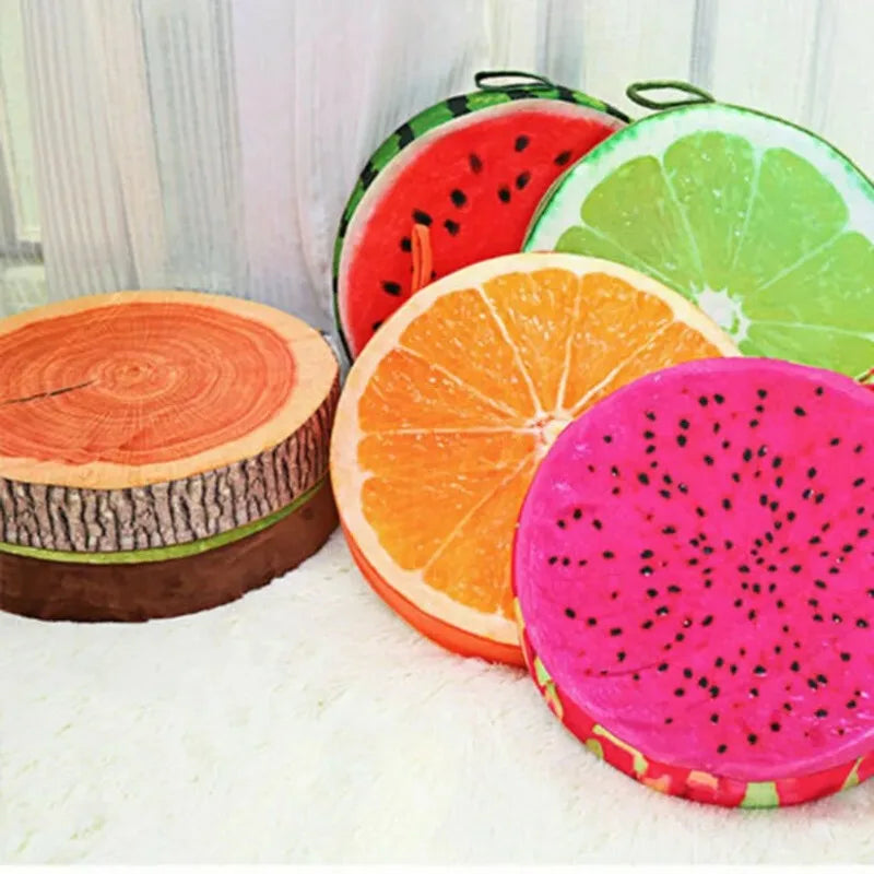 coussin fruit pastèque orange imitation réel coton plush lavable lit lecture tête dos rouge